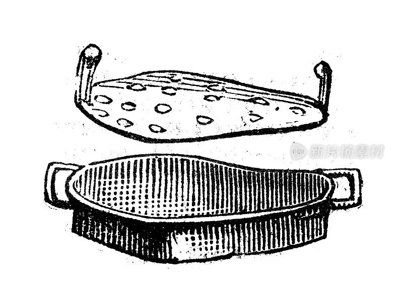 古董雕刻插图:tourbotiere pan